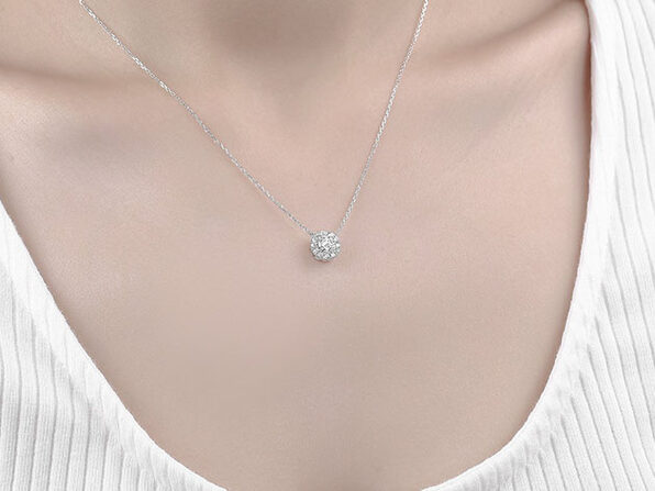 Lab-Grown Diamond Necklace in 10K White Gold | Joyus