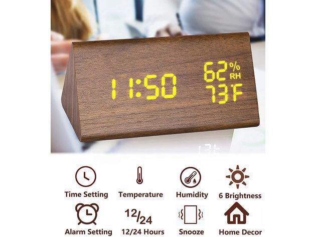 Wood Digital Alarm Clock