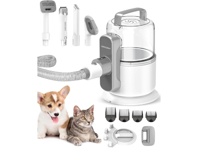 Simple Way Pet Grooming Vacuum, 6 in 1 Dog Grooming Kit (Open Box)