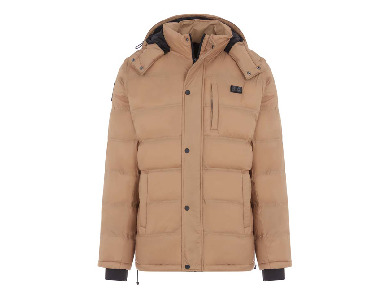 Men's Helios Hybrid Heated Coat with Power Bank (Tan/Small)