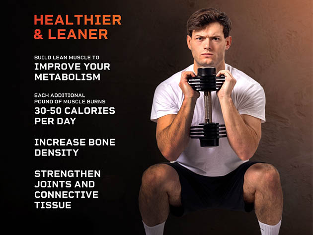 PowerFlow Plus Adjustable 25lb Dumbbells