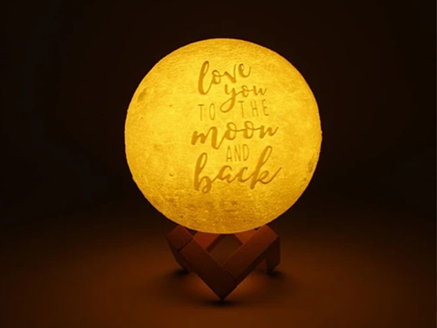 "Love You To The Moon And Back" Original Moon Lamp (9.5")