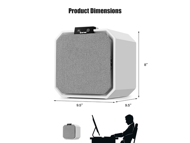 Costway Desktop HEPA Air Purifier Home Air Cleaner W/ 2-in-1 Composite HEPA Filter - White