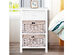 Costway White Night Stand 3 Tiers 1 Drawer Bedside End Table Organizer Wood W/2 Baskets - White