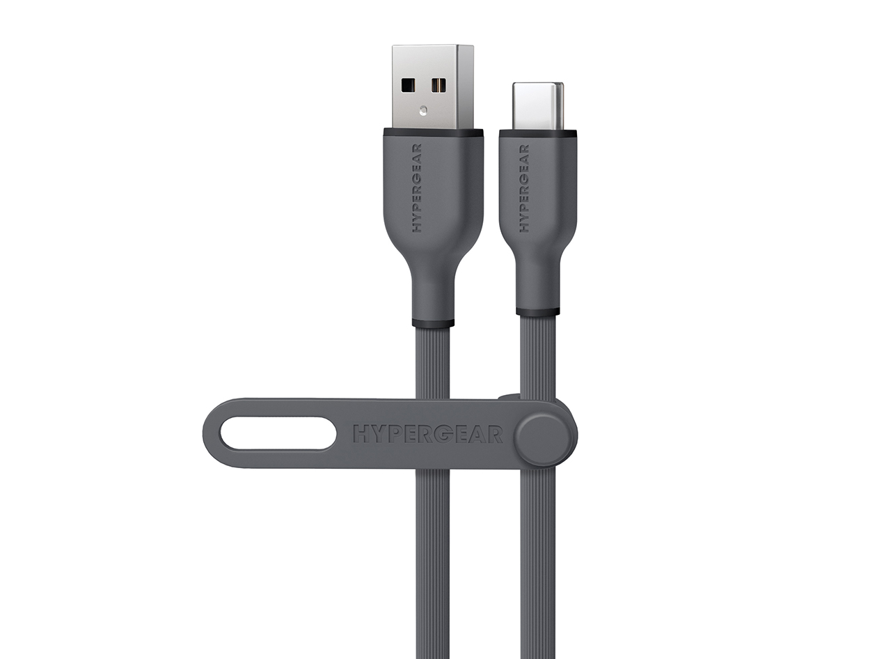 Flexi Pro USB-A to USB-C Soft-Touch Silicone Fast Charge Cable (10ft/Gray)