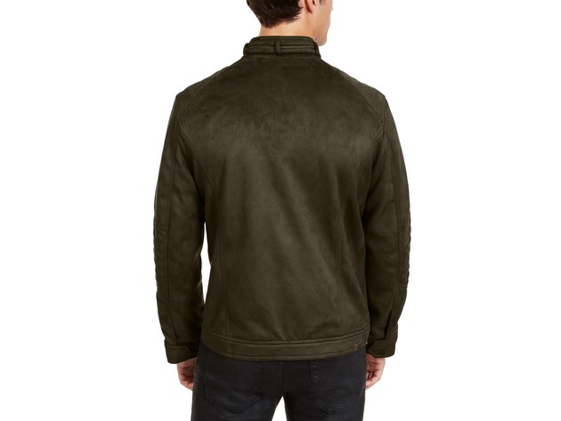 INC International Concepts Men's Faux Suede Jacket Black Size 2 Extra Large