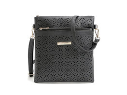 Blossom Handbag With Cut-Out Flower Design (Black)