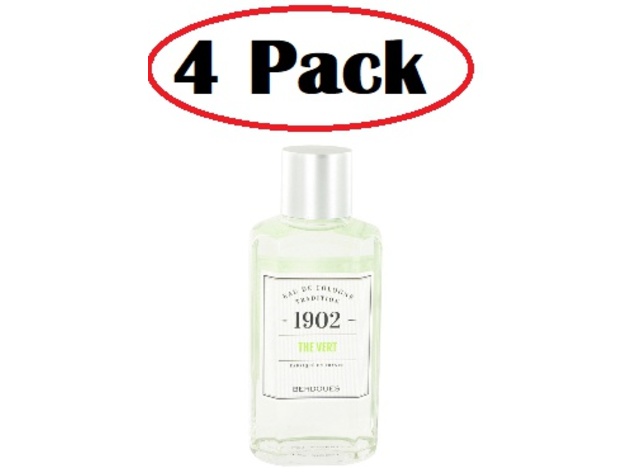 4 Pack of 1902 Green Tea by Berdoues Eau De Cologne (Unisex) 8.3 oz