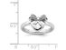 Heart & Bow Ring with Diamond Accent in Sterling Silver - 10