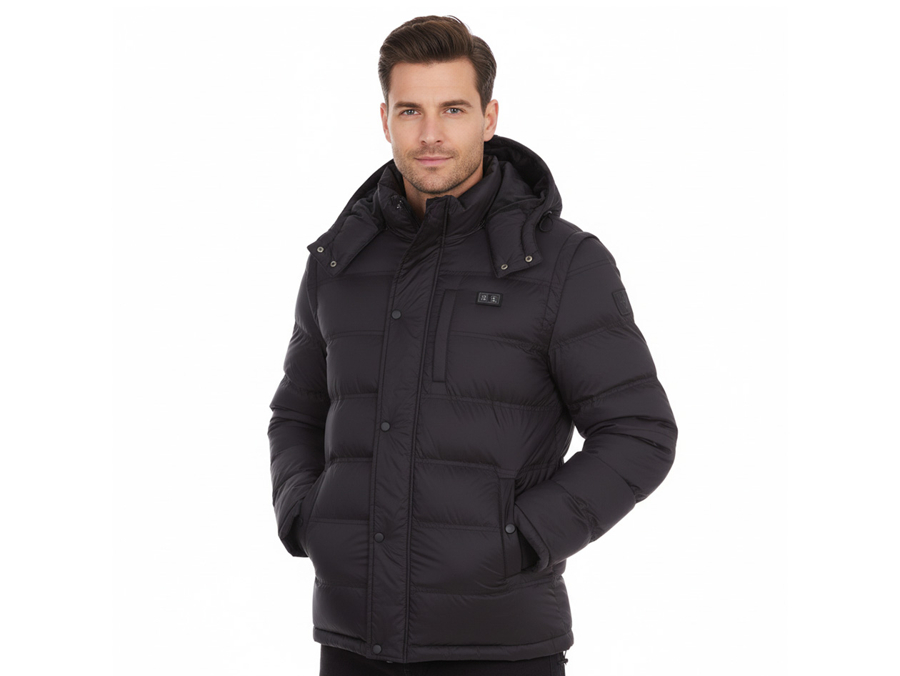 Men's Helios Hybrid Heated Coat with Power Bank (Black/XL)