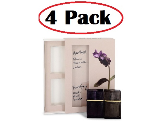 4 Pack of Nirvana Amethyst by Elizabeth and James Mini Gift Set -- .22 oz Mini EDP Amethyst + .22 oz  Mini EDP French Grey