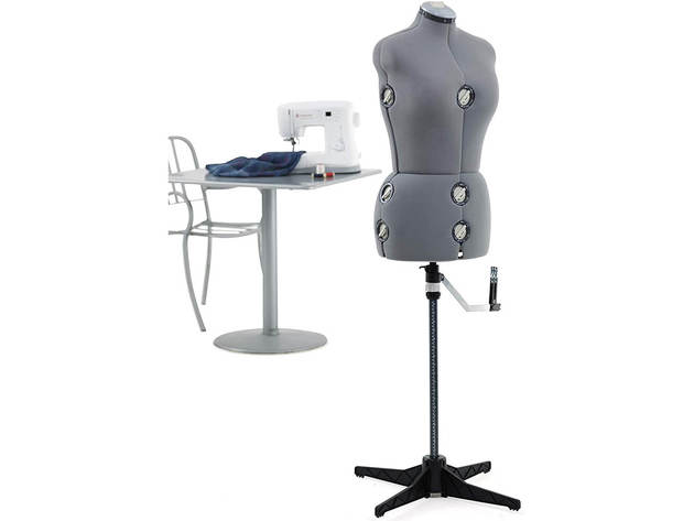 Singer DSF151MLGR Gray Adjustable Dress Form- Medium/Large