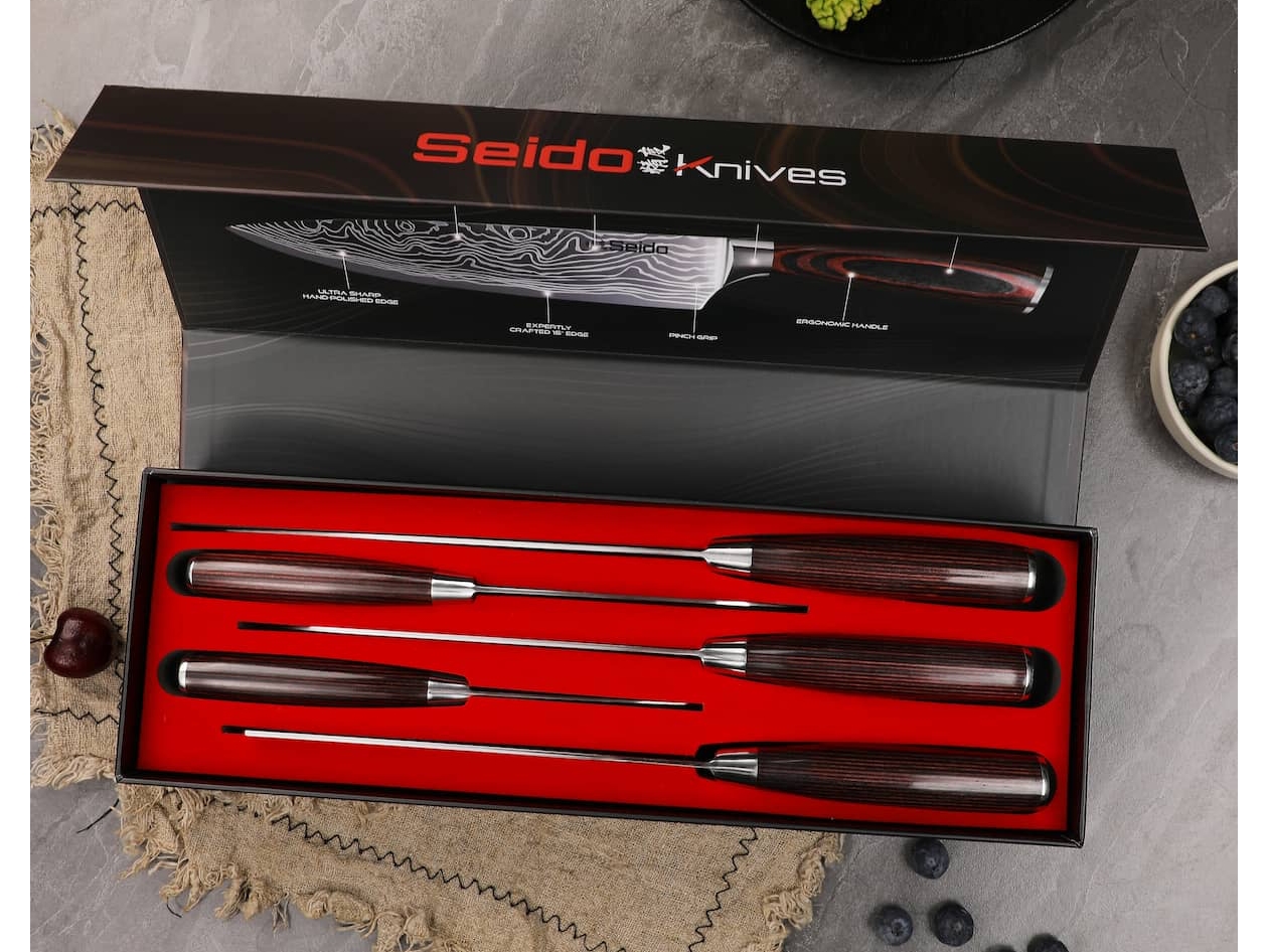 Seido™ Japanese Master Chef's 5-Piece Knife Set w Gift Box