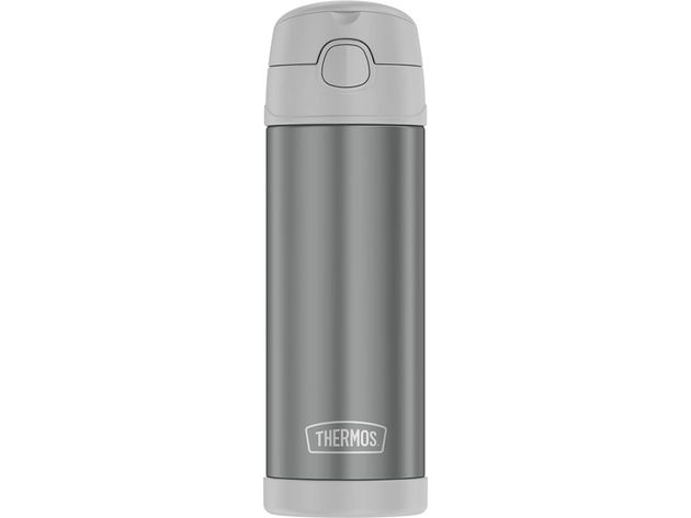Thermos Stainless Steel Vacuum Insulation Technology Funtainer, 16 Ounce Bottle, Cool Grey