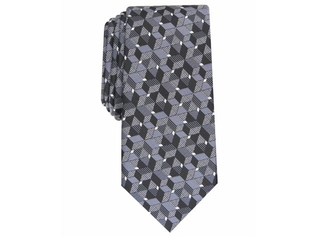 Alfani Men's Slim Geo Tie Black - Size Regular