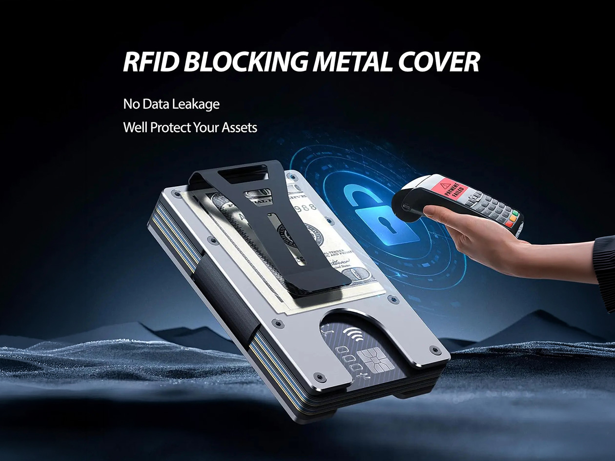 Slim RFID Wallet with Apple FindMy (Carbon Fiber Look)