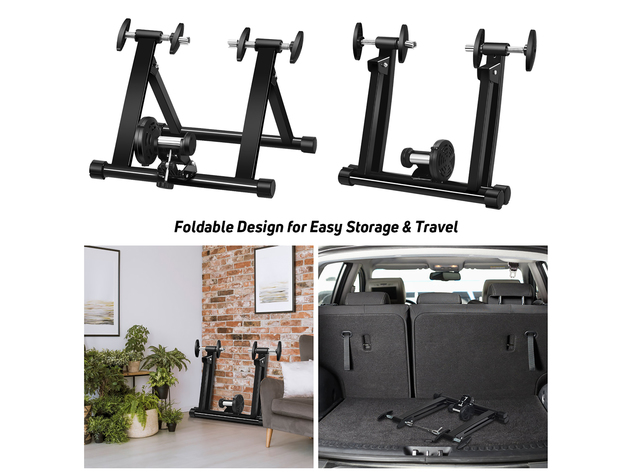 Costway Bike Trainer Folding Bicycle Indoor Exercise Training Stand - Black