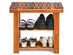 Costway 3-Tier Wood Shoe Rack 19' Shoe Bench Freestanding Boots Organizer Heavy-duty - Teak Color