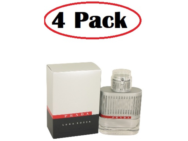 4 Pack of Prada Luna Rossa by Prada Eau De Toilette Spray 1.7 oz