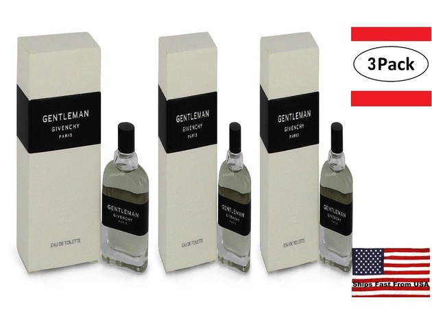 3 Pack GENTLEMAN by Givenchy Mini EDT .20 oz for Men