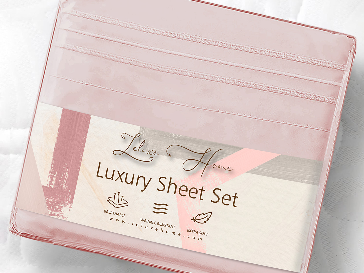 The Luxe 4-Piece Microfiber Bed Sheet Set (Pink/Queen)