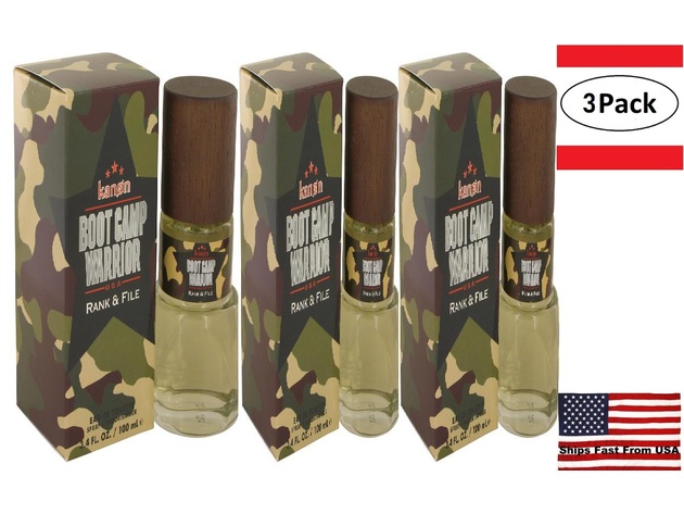 3 Pack Kanon Boot Camp Warrior Rank & File by Kanon Eau De Toilette Spray 3.4 oz for Men