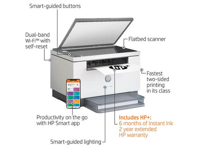 HP M234DWE LaserJet MFP M234dwe Black & White Laser All-in-One Printer w/6 months free ink through hp +