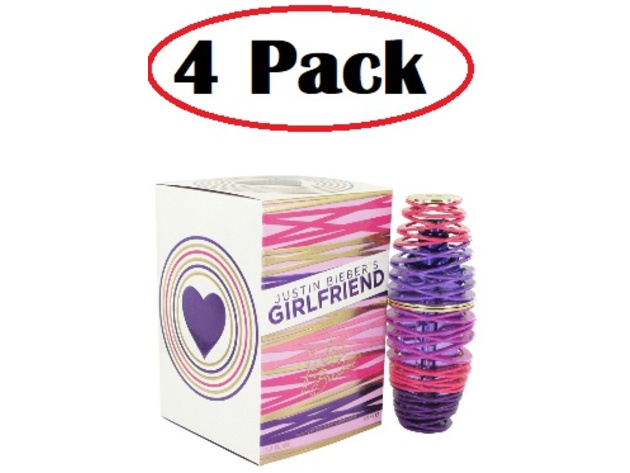 4 Pack of Girlfriend by Justin Bieber Eau De Parfum Spray 1.7 oz