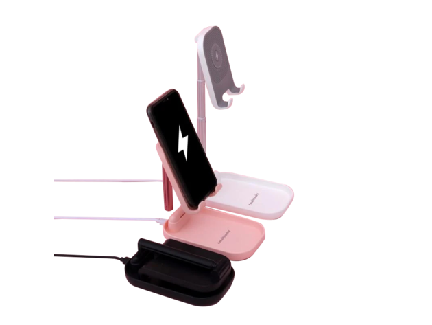 Deluxe Foldable Cell Phone Charger Stand & iPad Holder Blush Pink