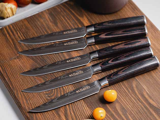 Seido™ Straight-Edged Steak Knives: Set of 5