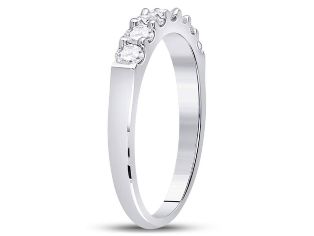 1/2 Carat (ctw H-I, I1-I2) Diamond Wedding Band in 14K White Gold - 8