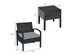 Costway 3PC Patio Rattan Furniture Set Coffee Table Conversation Sofa Cushioned Gray - Black