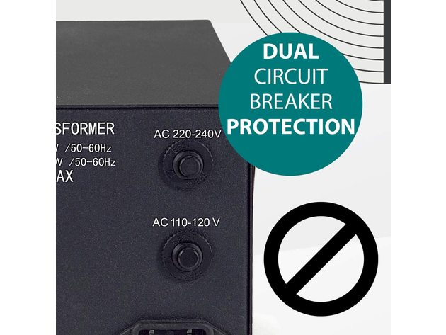 5000 Watt Voltage Converter Transformer by LiteFuze - Step Up/Down - 110V/220V - Circuit Breaker Protection -Heavy Duty/High Quality - Convertingbox Technology - LT Series - Perfect Converter