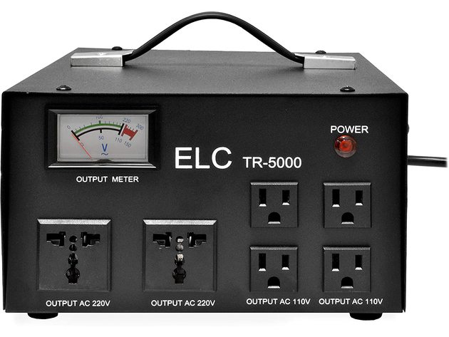 ELC 5000 Watt Voltage Transformer Converter with Builtin Regulator - Step Up/Down - 110V/220V - Circuit Breaker Protection [5-Years Warranty]