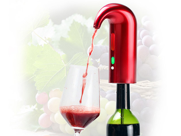 Designed to Fit Any Wine Bottle, This Oxygenator Ensures a Smooth Pour & More Enjoyable Flavor with Just a Press of a Button