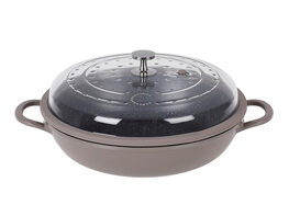 Curtis Stone 4-Quart Cast Aluminum Pan with Glass Lid - Grey (Remanufactured)