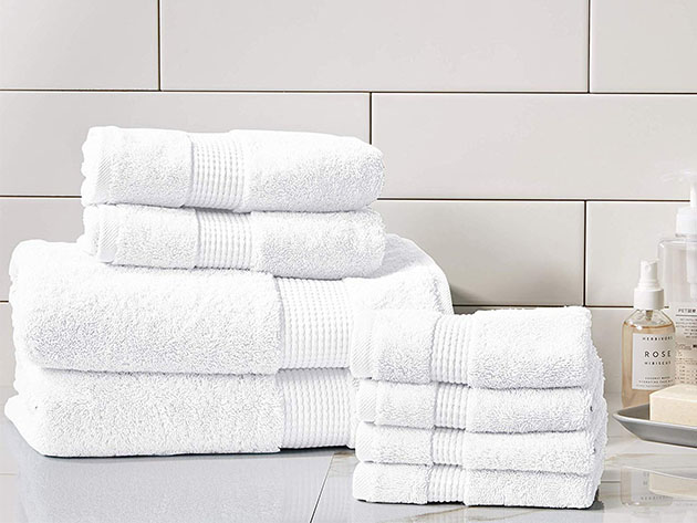 MANOR RIDGE Turkish Cotton 700 GSM 8 Piece Towel Set, Super Soft