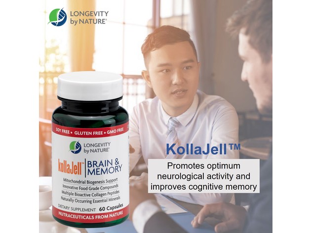 Longevity by Nature KollaJell 1000 mg - Brain and Memory Health Support, 60 Capsules Dietary Supplement