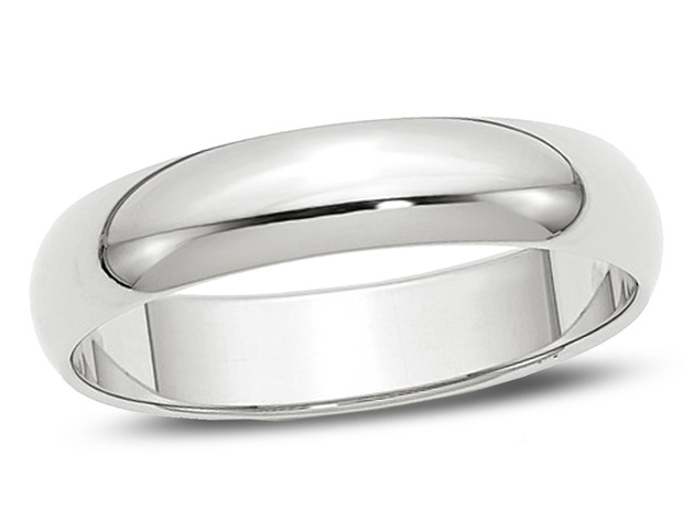 Ladies or Mens 14K White Gold 5mm Wedding Band - 9