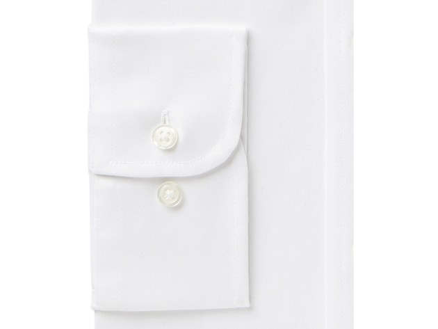 Club Room Men's Slim-Fit Pinpoint Solid Dress Shirt White Size 16x34-35