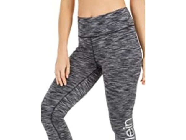 Calvin Klein Women's Performance Cold Gear Fleece-Lined High-Waist Leggings Gray Size 2 Extra Large