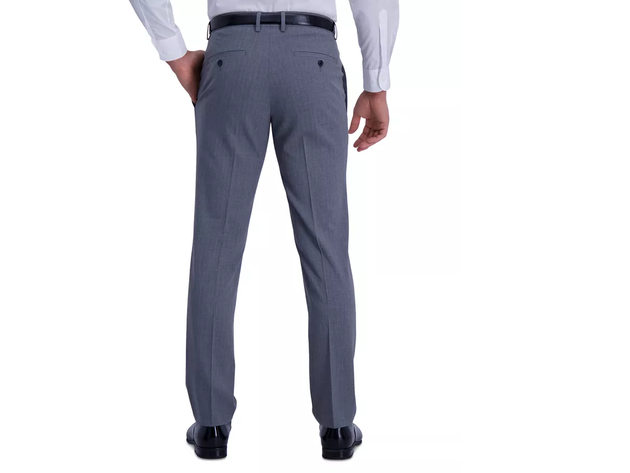 Kenneth Cole Reaction Men's Stretch Pinstripe Slim Fit Flat Front Dress Pants Dark Grey Gray Size 32X29