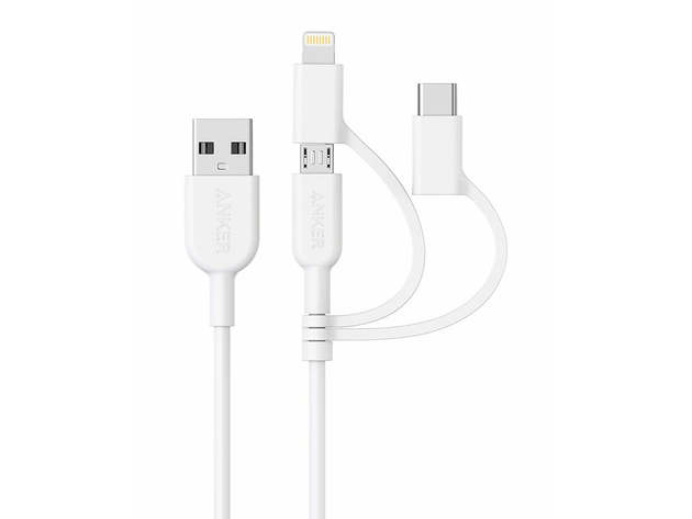 Anker 321 USB-A to Lightning Cable (3ft 3-in-1)