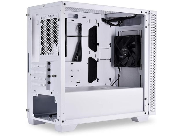 Lian Li MicroATX Mid-Tower Gaming Case Chassis Tempered Glass Side Panel - White (Like New, Damaged Retail Box)