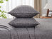 Kathy Ireland 4 Piece Heathered Jersey Knit Cotton Sheet Set (King/Dark Gray)