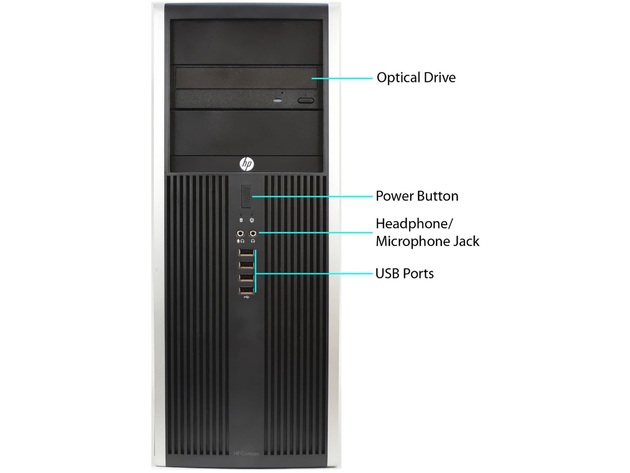 HP Compaq Elite 8200 Tower Computer PC, 3.20 GHz Intel i5 Quad Core Gen 2, 16GB DDR3 RAM, 250GB SATA Hard Drive, Windows 10 Home 64 bit (Renewed)