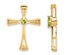 3/10 Carat (ctw) Natural Peridot Cross Pendant Necklace in 14K Yellow Gold with Chain