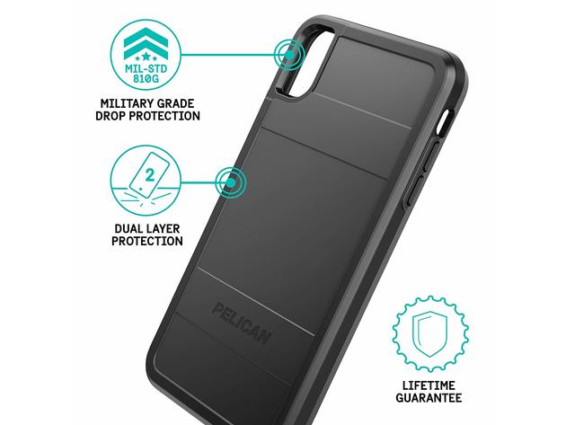 Pelican Protector Dual Layer Rugged Protection for iPhone Xs Max Case - Black