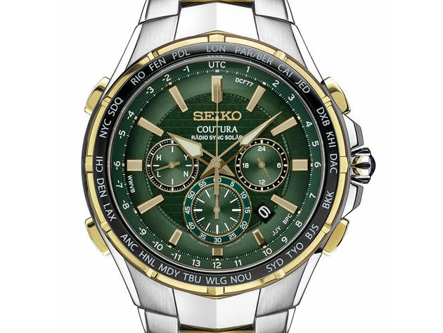 Seiko SSG022 Coutura Radio Sync Chronograph Two-Tone Mens Watch
