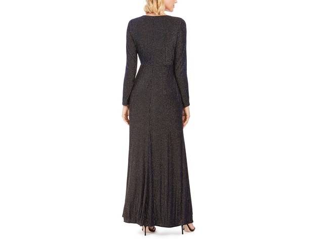 Nightway Women's Knot-Waist Gown Navy Size 10